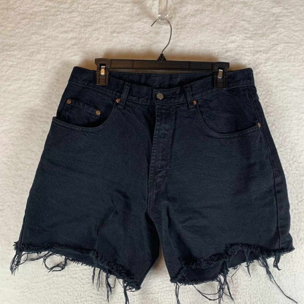 Lucky Brand Cut-Off Shorts Women's 34 Black 100% Cotton High-Rise 5-Pockets 9691